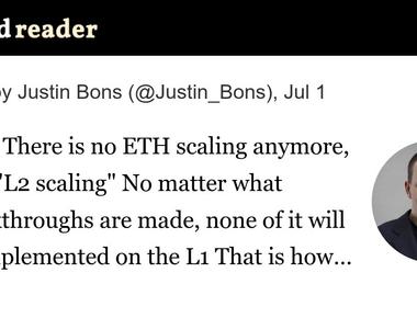 Il n'y a pas de mise à l'échelle de l'ETH, seulement du L2 SCALING